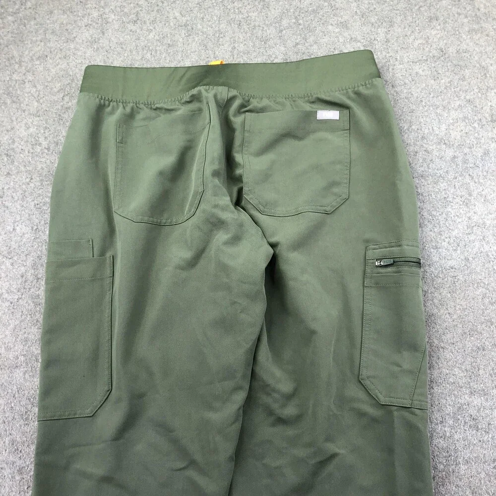 FIGS Scrub Pants Mens Large Green Straight Leg Drawstring Cargo Pockets Medical